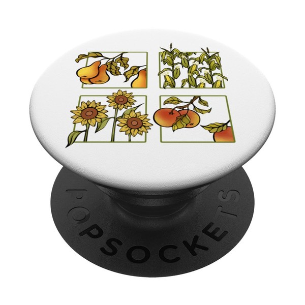 Farmer Pears Apples Flower Sunflower Corn on the Cob PopSockets