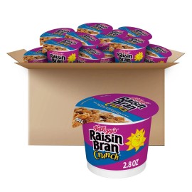 Raisin Bran Kellogg's Raisin Bran Crunch Breakfast Cereal Cups, Fiber Cereal, Made with R...