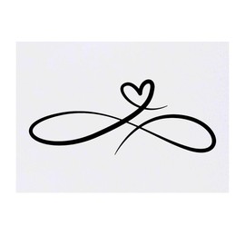 'Infinity Heart' Temporary Tattoo - Water Resistant, Skin-Safe, Non-Toxic Transfer (TO00046464)