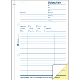 AVERY Zweckform 1720-5 Lieferschein (DIN A5, selbstdurchschreibend, 2 x 40 Blatt) im 5er Pack weiß, gelb