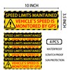 4 PCS Speed Limits Maintained Stickers Vehicle Speed is Monitored