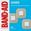 BAND-AID Sheer Spots Square Bandages 50 ct Minor Cuts Scrapes