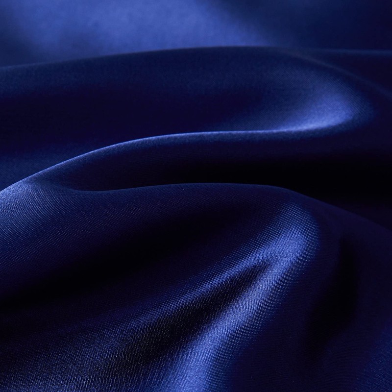 Gezu 200 x 200 cm Satin Blue Plain Duvet Cover