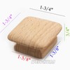 WEICHUAN 10PCS Square Unfinished Wood Drawer Knobs Pulls Handles -