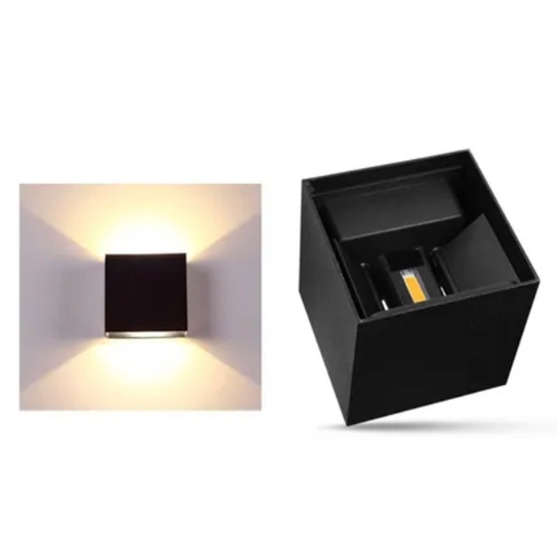 Wall Sconce Black Quadrate 12W 3000K Warm Lighting Decorative Aluminum