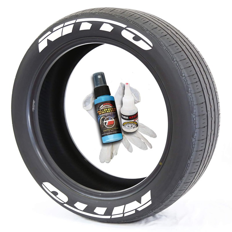 Nitto Permanent Tire Lettering Kit with Glue Gloves 2oz Touch-Up