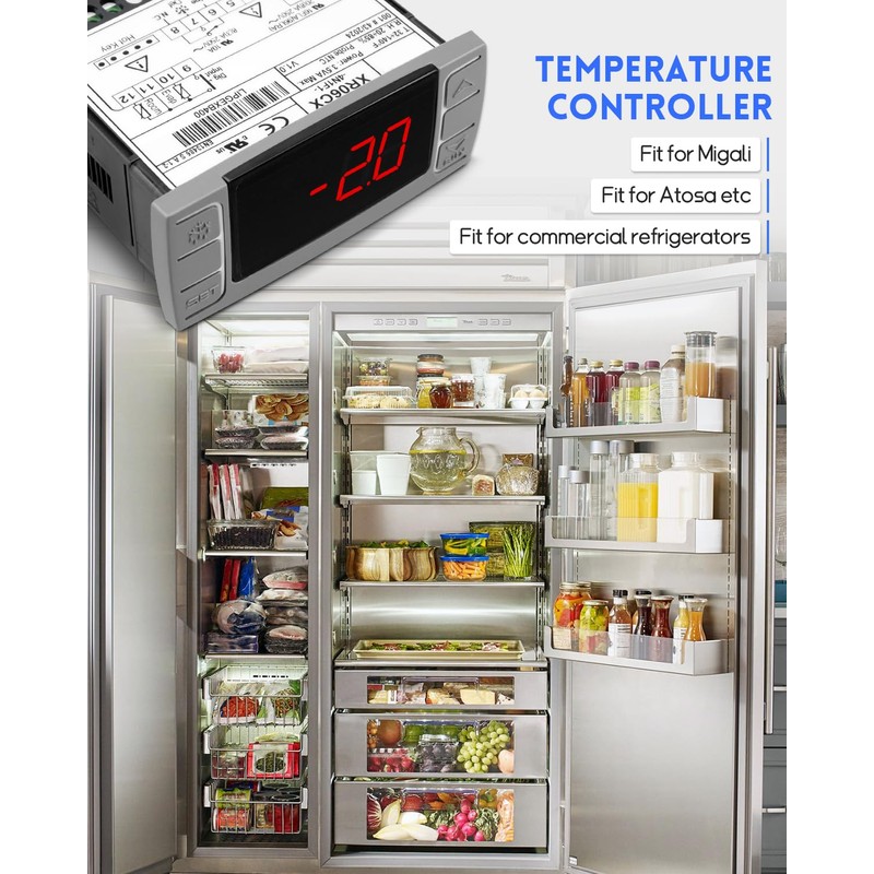 Fit for Dixell XR06CX-4N1F1 Temperature Controller with Temperature Sensing Probe，Digital