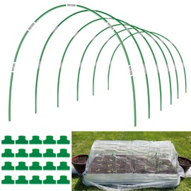 Garden Hoops for Raised Beds, 36pcs Greenhouse Hoops Grow Tunnel, 8ft Rust-Proof Fiberglass Frame for Garden Netting, Row Cover, Protecting Outdoor Plants