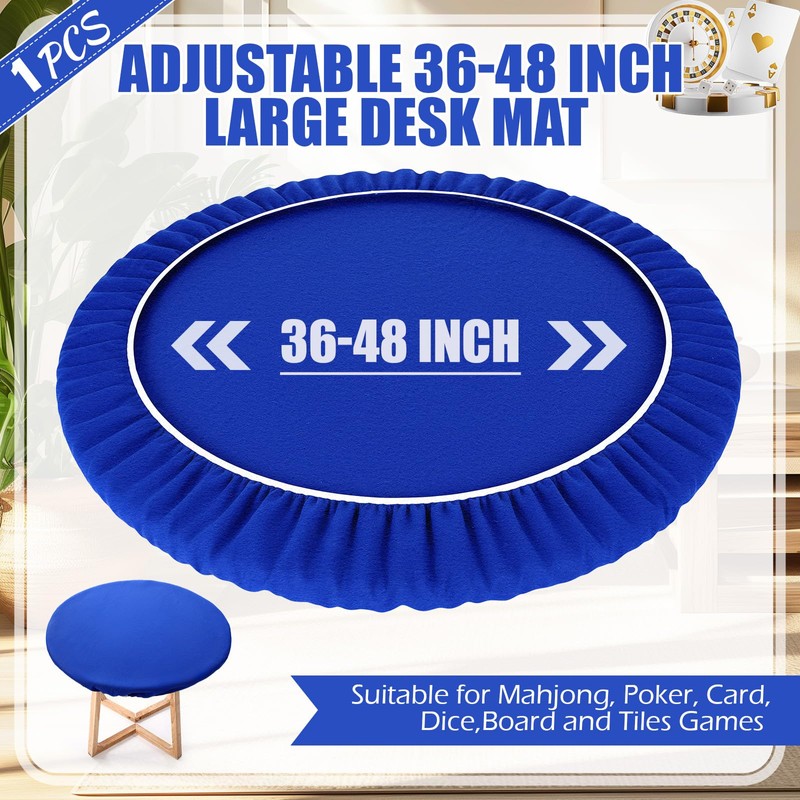Gilprop 36.2 Inch Felt Card Table Game Cover Blue Foldable
