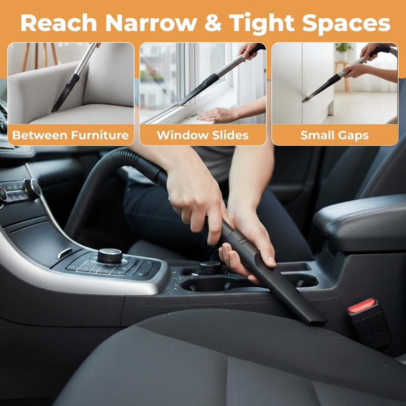 35mm Vacuum Attachments Set with Crevice Tool, Dusting Brush &