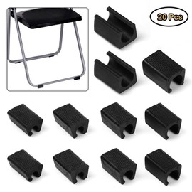 20Pcs 12mm Black U Shaped Floor Glides Tubing Caps Plastic Chair Foot Covers Floor Protectors Suitable for Most Furniture