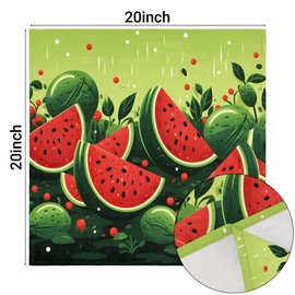 Servilletas de tela de 20 x 20 pulgadas, sandía Rainy Grove, juego de 1 servilleta de cena reutilizable de poliéster, suave y lavable, decorativa para bodas, fiestas, comidas formales