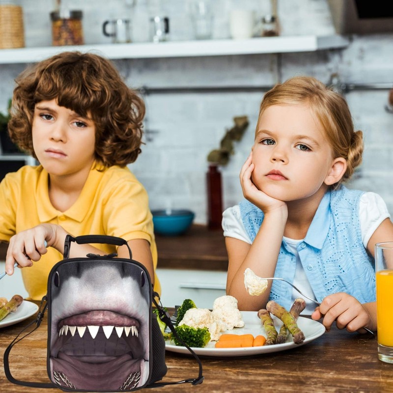 7-Mi KIds Insulated Lunch Bags For Food Children 3D Shark
