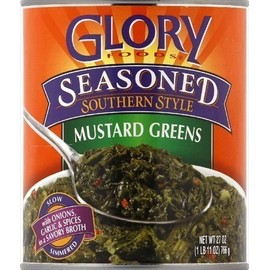 Glory Foods Mustard Greens 27 oz. Cans (Pack of 4)