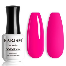 RARJSM Hot Pink Gel Nail Polish Neon Pink Gel Polish Bright Pink Gel Nail Polish 1PCS 15ML Long Lasting Gel Polish Soak off U V Curing Required Nail Art Varnish Salon DIY at Home