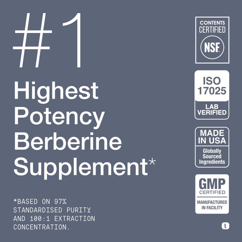 Toniiq NSF Certified Ultra High Strength Berberine HCl from The