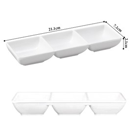 YYBD 4 Pack Stackable Serving Trays 3-Section Appetizer Platter 3-Compartment Snack Serving Dishes Large White Serving Trays Plastic Decorative Dipping Plates for Charcuterie Cookie Snack Dessert BBQ