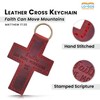 Cross Bible Keychain - Hand-Stitched Genuine Cowhide Leather Keychain Strap