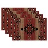 Southwestern Placemats Set of 4, 12x18 Inch Rusty Red Tribal