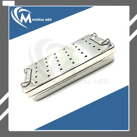 MuskalMed Stainless Steel Sterilization Tray 8'' x 4" x 1.5'' (20 x 10 x 4 cm)