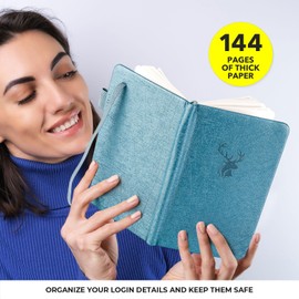 Password Book with Alphabetical Tabs Small Password Keeper with Extra Password Space to Change Password. Password Notebook for Home or Office for Internet Log in, 6.1 * 3.7in Light Blue