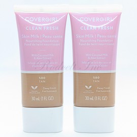 Covergirl Clean Fresh Skin Milk Nourishing Foundation #580 TAN ~ (2-PACK!)