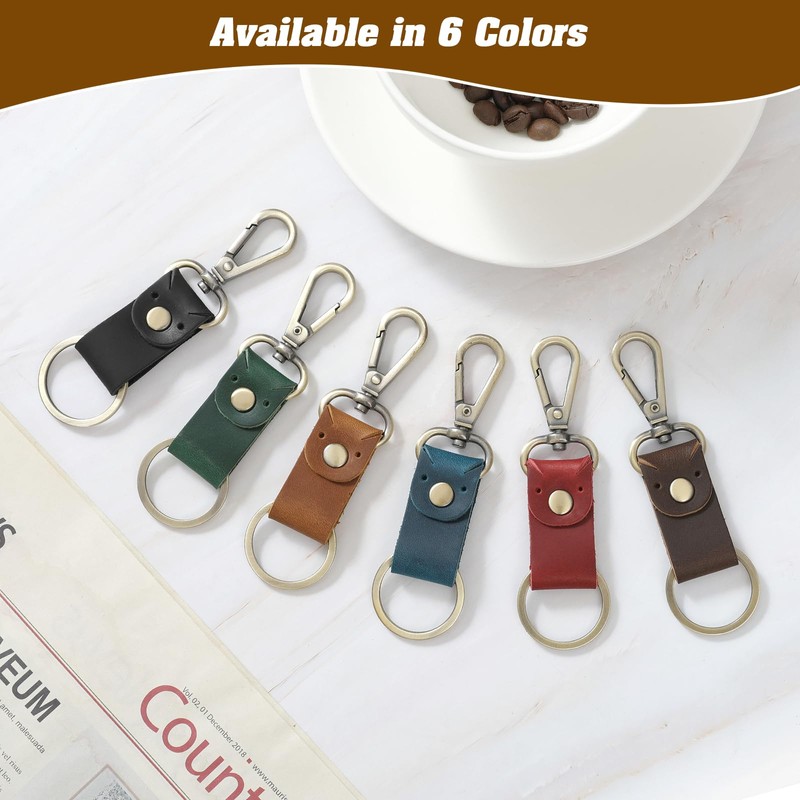 Jack&Chris Genuine Leather Keychain, Small Keychain for Man and Women,