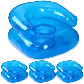 4 Pcs 28 Inch Kids Inflatable Chairs Blow up Chairs Inflatable Furniture Novelty Blow up Couch Seat Waterproof PVC Air Sofa Couch for Kids Beach 90s Party Camping, Picnics Party Supplies(Blue)