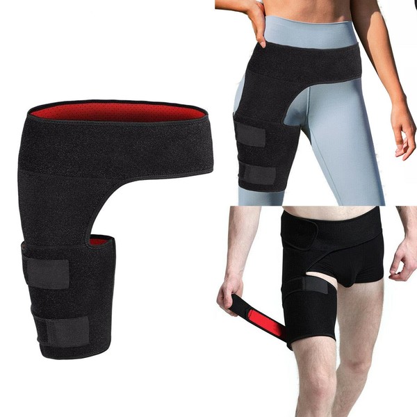 sweetdream Men Women Hip Groin Support Adjustable Thigh Leg Compression Groins Brace Wrap For Hips Sciatica Muscle Strains Fits Both Legs Pain Relief Hamstring Quadriceps Injuries, One Size