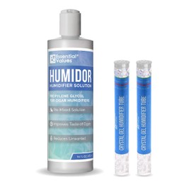 Humidor Solution (16oz Per Bottle) & Humidor Humidifier Combo, (Humidifier Gel & Solution) Propylene Glycol and Humidifier for Small & Medium Humidor