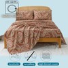 Zusbest Queen Size Bed Sheet Set 100% Cotton Burgundy Red