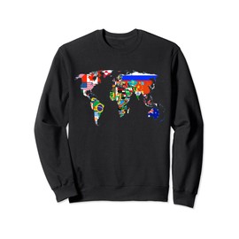 World Map Country Flag Atlas Sweatshirt