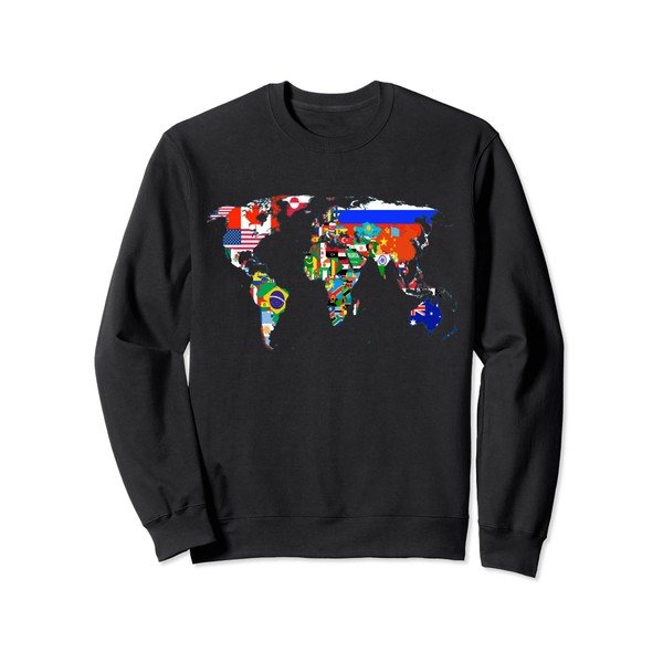 World Map Country Flag Atlas Sweatshirt