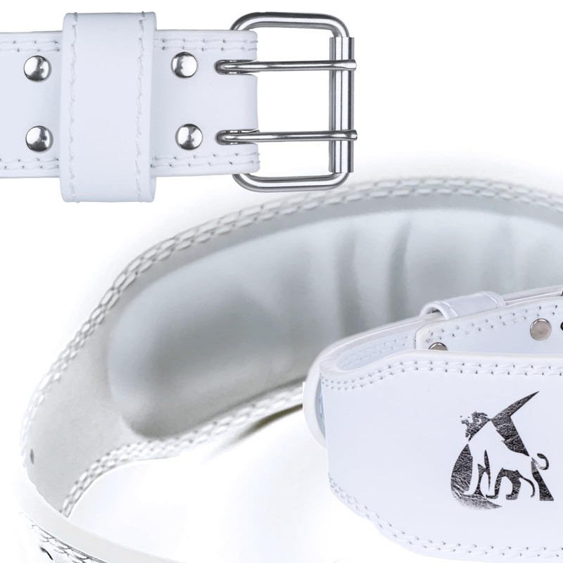AZLIV AZ710 MF Leather Training Belt, Durable, Lightweight, Soft (White,