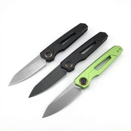 KS 7550 Pocket Folding Knife 8Cr13Mov Blade Aviation Aluminum Handle Self-defense Camping Hunting Outdoor Knives Utility Toolscolor: Green, blade length: 2.95in, blade width: 0.827in, type: Folding Blade Knife