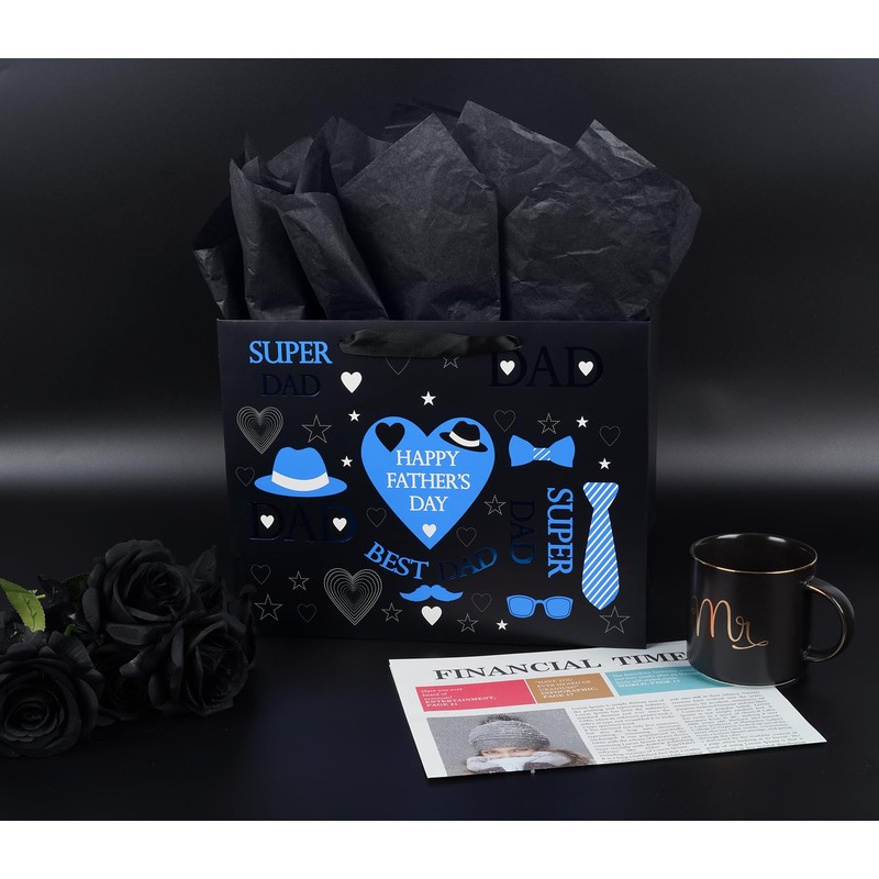 ysmile Extra Large Gift Bag with Wrapping Tissue for Father