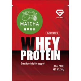 グロング GronG ホエイプロテイン100 ベーシック トライアルパック 抹茶風味 30g