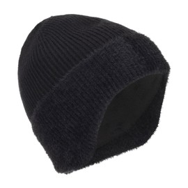 1 Piece Ear Protection Beanie, Elastic Knitted Hat, Winter Warm Hat, Comfortable and Soft Knitted Hat Black
