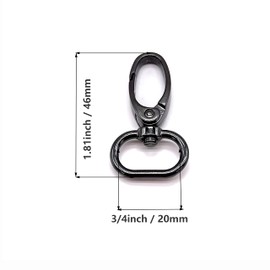 Goyunwell 3/4 inch Lobster Clasp Swivel Hook Lobster Claw Swivel Clasp Gunmetal Swivel Hooks for Purses and Bag Strap Hardware Making(20pcs,20mm)