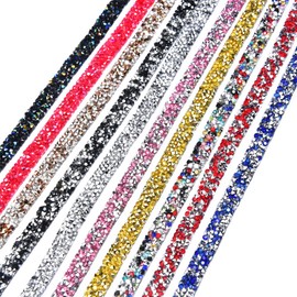 Rollo de malla de resina con cristales AB Hotfix de 5 yardas, cinta de diamantes de imitación, para manualidades, decoración de eventos (5 yardas, Siam)