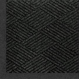 M+A Matting 2297 Waterhog Eco Premier Fashion PET Polyester Fiber Indoor/Outdoor Floor Mat, SBR Rubber Backing, 5' Length x 3' Width, 3/8" Thick, Black Smoke