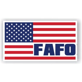 FAFO American Flag Red White Blue Full Color Decal Sticker Turbo Diesel Truck 7.3 GEN X 70s 80s Kids Funny Dad Mom
