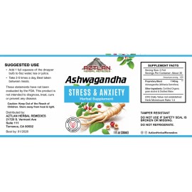 Ashwagandha Root Tincture 1oz Herbal Liquid Extract Adaptogen Supplement Daily Wellness Stress Support Natural Plant Based Dietary Supplement Dropper