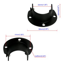 Ohamtes 4Pcs Opening Diameter 32 mm (1-1/4"), Stainless Steel Matte Black Flange Rod Bracket Curtain Shower Curtain Rod Mounting Bracket Closet Rod End Support Receptacle