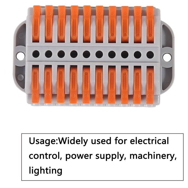 6PCS Compact Lever Wire Connectors 10 Into 10 Out Splicing