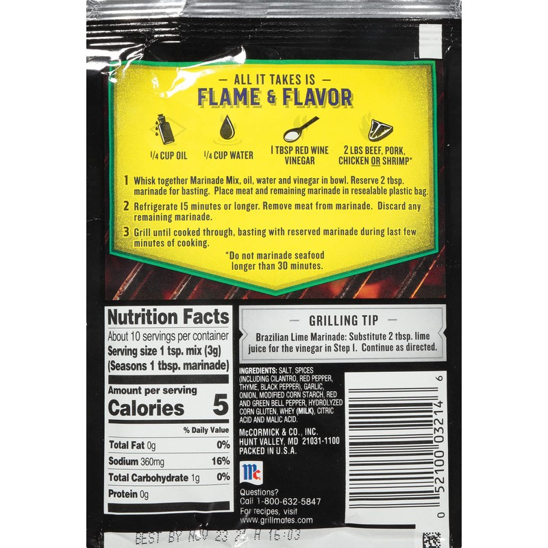 Grill Mates Brazilian Steakhouse 6-1.06 oz packs (New)