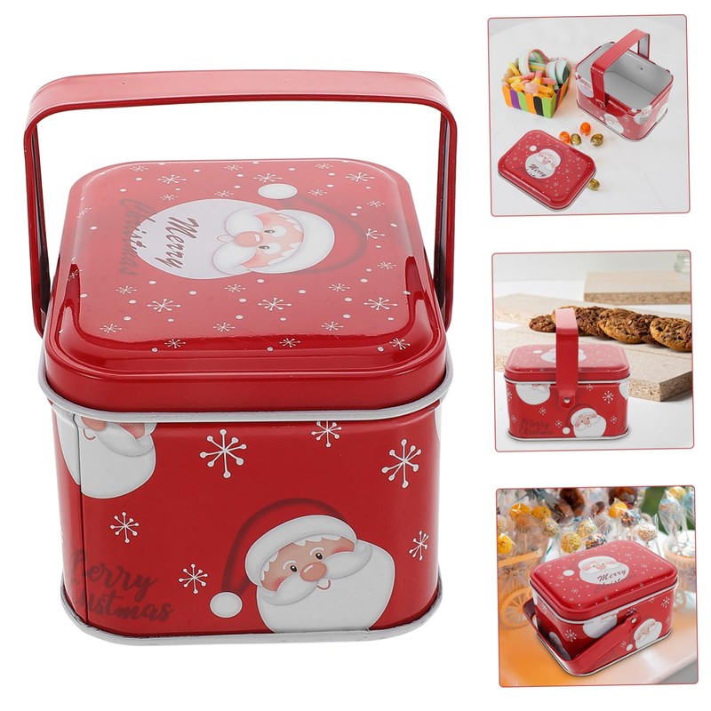 LABRIMP Holiday Decorative Tin Cookie Tins Lids Christmas Treat Magnetic