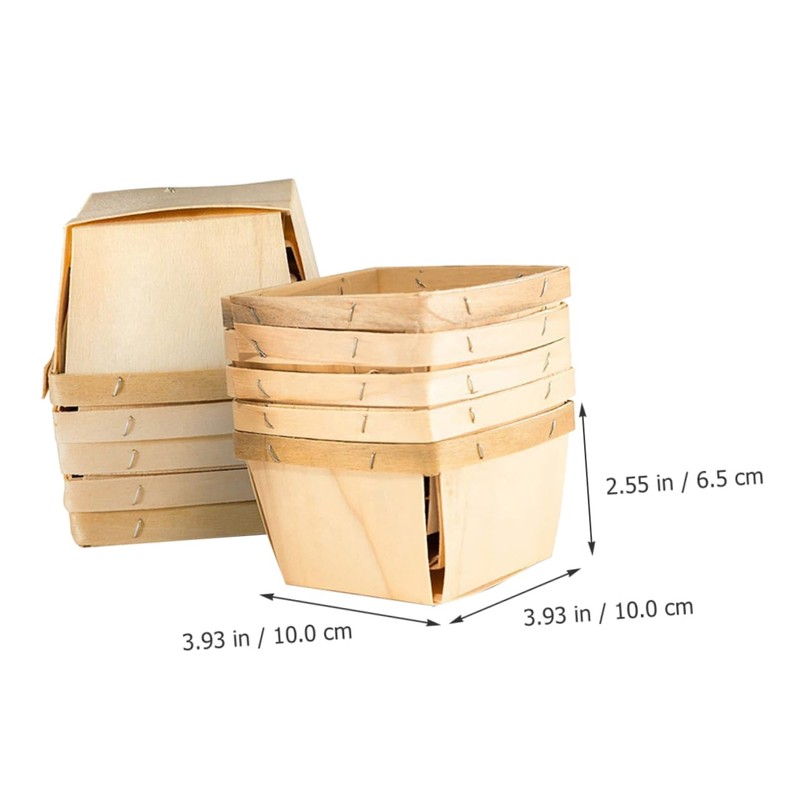 Ciieeo 10pcs Portable Wood Fruit Baskets Multi Functional Snack Storage