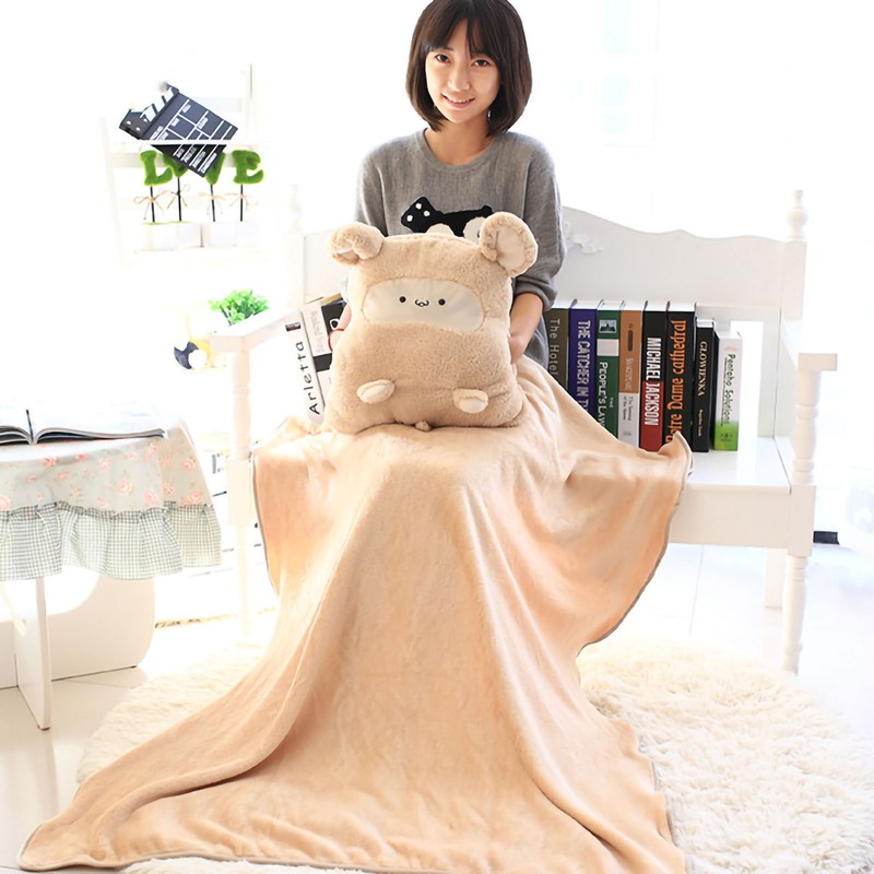Plush Cushion Pillow Air Conditioning Blanket Cute Mouse Appearance Multifunctional