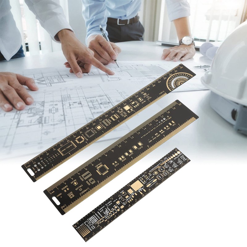 3PCS PCB Ruler 6.3/7.87/10.23 inch Electronic Engineers Measuring Tool Printed